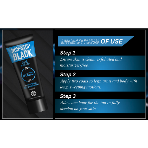 Power Tan Non-Stop Black Hybrid UV Sunbed Tanning Accelerator Lotion 250ml